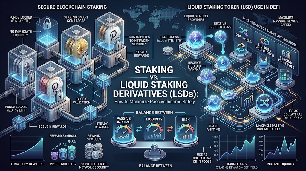 Staking vs. Liquid Staking Derivatives (LSDs): How to Maximize Passive Income Safely